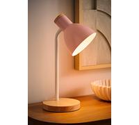 Valuelights Woody Metal Dome Shade Wooden Base Desk Task Table Lamp With Led Bulb In Pink Pink One Size