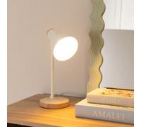 Valuelights Woody White Metal Dome Shade Wooden Base Desk Task Table Lamp And Led Bulb
