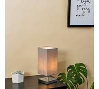 Valuelights Yuko Modern Polished Chrome Touch Table Lamp With Grey Shade