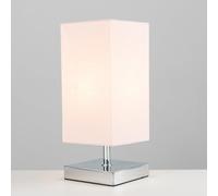 MiniSun | Modern Square Polished Chrome Touch Table Lamps with Pink Shades | Table Lamps, Home Décor & Improvement Essential | Set of 2
