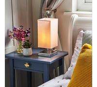 Valuelights Yuko Polished Chrome Touch Table Lamp With Pink Shade