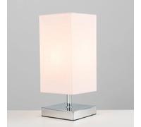 MiniSun | Modern Square Polished Chrome Touch Table Lamp with a Pink Shade | Table Lamps, Home Décor & Improvement Essential