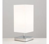 MiniSun | Modern Square Polished Chrome Touch Table Lamp with a White Shade | Table Lamps, Home Décor & Improvement Essential