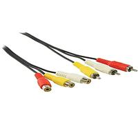 Valueline 2.00 m RCA 3x Male to Female AV Extension Cable - Black