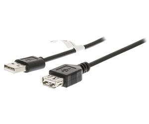 Valueline 2 m USB A USB B 2 m USB 2.0 USB Cable - USB Cable (2 m, Black USB A, USB A, male to female, black, right)