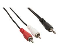 Valueline 5m 3.5mm Male to 2x RCA Male Jack Stereo Audio Adapter Cable - Black