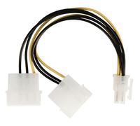Valueline VLCP74210V015 0.15m PCI Express Female to 2x Molex Male Internal Power Splitter Cable - Multicolour