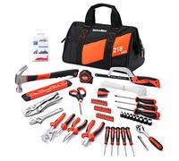 ValueMax 218PC Home Tool Kit with 13-Inch Tool Bag, Household Repair and DIY Tool Set, Including Pliers Set, Metric Sockets Set, Ratchet Wrench, Bits Set, Screwdrivers, Hammer, Tape Measure, Hacksaw