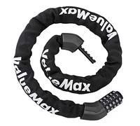 ValueMax Bike Chain Lock, 8mm*1m Heavy Duty Chain Lock with 5-Digit Resettable Codes, High Security Chain and Lock Combination Anti-Theft for Bicycle, Motorcycle, Electric Vehicle, Front Door, Scooter