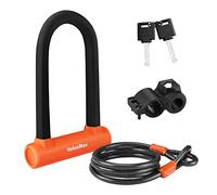 ValueMax Bike Lock,16 mm U Lock with 1.8 m Security Bike Cable | Mount Bracket, Anti-Theft, Heavy Duty Cycle D Lock, for Motorcycles/Scooters/Bicycles/Door