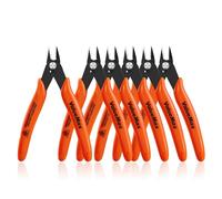 ValueMax Flush Cutters 6 Pack, 5" Micro Precision Side Cutter Pliers Spring-Loaded, Small Diagonal Cutters for Jewelry Making, Electronics, Zip Ties, Model Craft