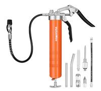 ValueMax Grease Gun, 6000 PSI Heavy Duty Pistol Grip Grease Gun Kit with Reinforced Couplers and Flexible Hoses, Fit for 400 ml Cartridge, Grease Guns for Automotive & Trailers, Industrial, Marine