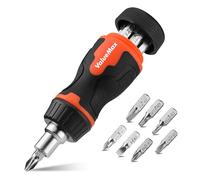 ValueMax Multi-bit Stubby Ratchet Screwdriver Set, Magnetic Screwdriver with Phillips, Slotted, Torx Cr-V Bits, Small Screwdriver Set Ideal for DIY and Home Maintenance