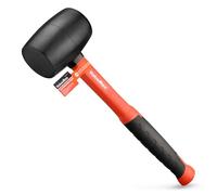 ValueMax Rubber Mallet 16oz/ 450 g, Mallet Hammer with Solid Rubber Head and Fiberglass Shaft, Durable Rubber Hammer with Ergonomic Soft Grip, Ideal for Tiling, Bricklaying, Basic Home Maintenance