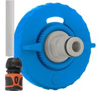 valuents® Water Filler Cap with Hose Connector - 3 pins 78mm Diameter - Blue - Caravan Accessories +Plus: Adapter for Water Hose