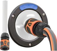 valuents® Water Filler Cap with Hose Connector - 3 pins 78mm Diameter - White - Caravan Accessories +Plus: Adapter for Water Hose