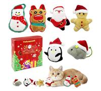 Valuepeak 6 Pack Christmas Catnip Toys with Gift Box - Plush Santa Claus & Snowman Interactive Chew Toys for Cats/Kittens, Perfect for Indoor Play, Christmas Stocking Stuffers & Holiday Cat Gifts
