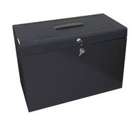 ValueX Cathedral Metal Suspension File Box Foolscap Black - FPHOBK