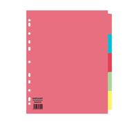 Valuex ValueX Divider 5 Part A4 Extra Wide 155gsm Card Assorted Colours