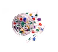 Whitecroft Essentials Tubs Hook Push Pins - Assorted Colours (Pack of 100)