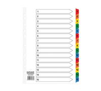 Valuex ValueX Index 1-15 A4 Card White with Coloured Mylar Tabs