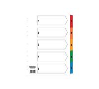 Valuex ValueX Index 1-5 A4 Card White with Coloured Mylar Tabs