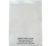 Valuex Multipurpose Label 103x292mm 2 Per A4 Sheet White (200 Labels)