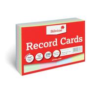 Valuex ValueX Record Cards Ruled 152x102mm Assorted Colours (Pack 100)