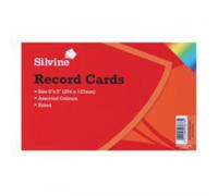 Silvine ValueX Record Cards Ruled 203x127mm Assorted Colours (Pack 100)