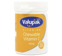 Valupak Chewable Vitamin C 80 mg – Immune Support, Orange Flavor – 60 Tablets