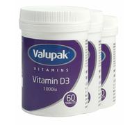 Valupak Vitamin D3 60 Tabs 1000iu Treats Deficiency Healthy Bones Teeth Immune