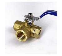 Valve 1/4" 3/8" 1/2" 3/4" 1" BSP Female Thread Brass Full Port L-Port 3 Way Ball Valve Connector Adapter(0.5 Inch)