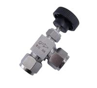 Valve, 1PCS Adjustable Right Angle 6 8 10 12mm 1/8 1/4 3/8 inch Hard Tube SS304 Flow Control Shut Off Crane Needle Valve(10mm)