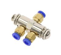 Valve 2-Position 5-Way M5 Threaded Double-Head Button Switch TAC2-4PP air Pneumatic Mechanical Valve with Accessories(TAC2-4PP-PC8MM)