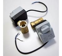 Valve AC220V DN15 DN20 DN25 Brass Electric 2-Way Motorized Ball Three Wires Actuato with Manual Switch(DN20)