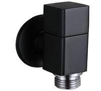 Valve Black 1/2 Shut Off Water line Angle Square Brass Wall-Mounted Bathroom Kitchen Connection Angle Stop toto,Black A(Black A)