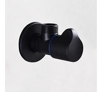 valve black angle stop 1/2 inch x Valve Brass G1/2 sink shut off wall-mounted bathroom kitchen connection,Black B(Black A)