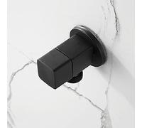 Valve Black Water 1/2 inch Valve Brass Wall-Mounted Square Bathroom Kitchen Connection Shut Off line(Nero)