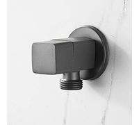 Valve Black Water 1/2 inch Valve Brass Wall-Mounted Square Bathroom Kitchen Connection Shut Off line(Gris)