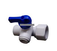 Valve connection ball closure for tap, water filter reverse osmosis for aquarium, 1/2" male BSP - 1/4" OD female