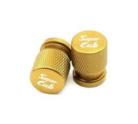 Valve core cover For Hon@&da Super CUB C70 90 110 C125 1 Pair Motorcycle Accessories Tire Valve Air Port Stem Cover Cap Plug CNC Aluminum Alloy(Yellow)