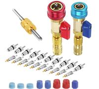 Valve Core Removal Tool - Copper Aluminum Alloy | HVAC Valve Core Tool | High Low Pressure A/C Removal Tools | Quick Ergonomic Kit For Cooling System Repair Replacement Vehicle