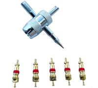 Valve Core Removal Tool Kit, 62 Pcs Tire Repair Tools with Wrench for Quick Fix, Steel Set for Car Bike Scooter Maintenance(B)