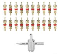 Valve Core Removal Tool Kit, 62 Pcs Tire Repair Tools with Wrench for Quick Fix, Steel Set for Car Bike Scooter Maintenance(C)