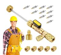 Valve Core Removal Tool - Repair Tools for Air Conditioning Systems | HVAC Valve Remover Installation Program | HVAC Valve Core Remover Installation Program | Disassembly Tool Set + 5 Caps