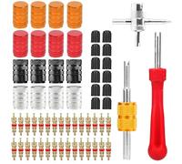 Valve Core Removal Tool Set, Tyre Valve Removal Tool Dust Caps For Car Tyres Repair Tools, 4-In-1 Tyre Valves Core Puller Disassemble And Replace The Kit, Suitable For Repairing Tires Of Cars Trucks