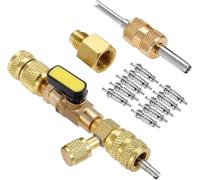 Valve Core Remover Installer Tool Kit with Dual Size 1/4 & 5/16 Port for with R2
