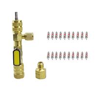 Valve Core Remover/Installer with Dual Size SAE 1/4 & 5/16 Port Air Conditioner Line Repair Tools For HVAC R32 R410A