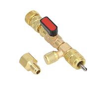 Valve Core Remover Tool, Air Conditioning Valve Core Installer, Refrigeration Valve Core Removal Tool for R12 R22 R410A R404A R407C, with 1/4SAE 5/16SAE Port Connector, Durable Cop