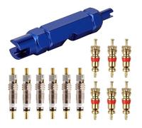 Valve Core Remover Tool Kit Bike, CTRICALVER Car Valve Core Repair Tool, with Brass Replacement Presta and Schrader Valve Core(13pcs)